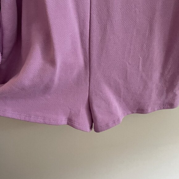 Bucket List Women S Lavender French Terry Color-Block Collared Loose Fit Romper - Picture 4 of 13